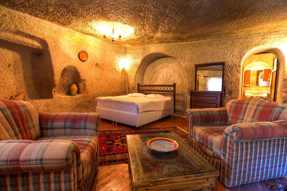 Interiér jeskynního hotelu