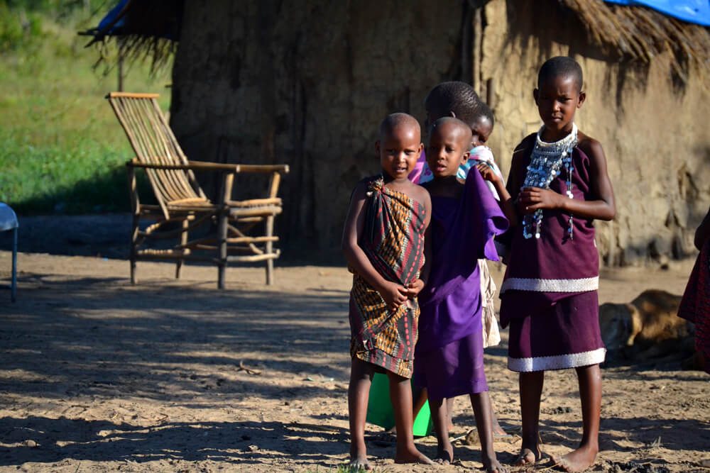 Masajské děti v Mikumi.