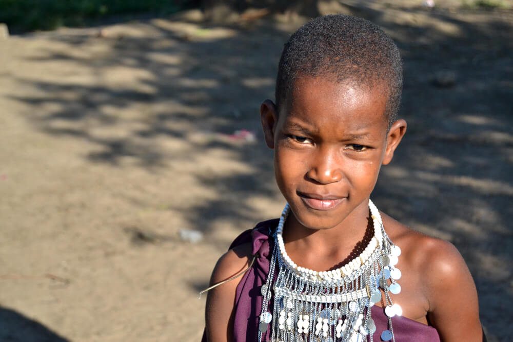 Masajské dítě v Mikumi.