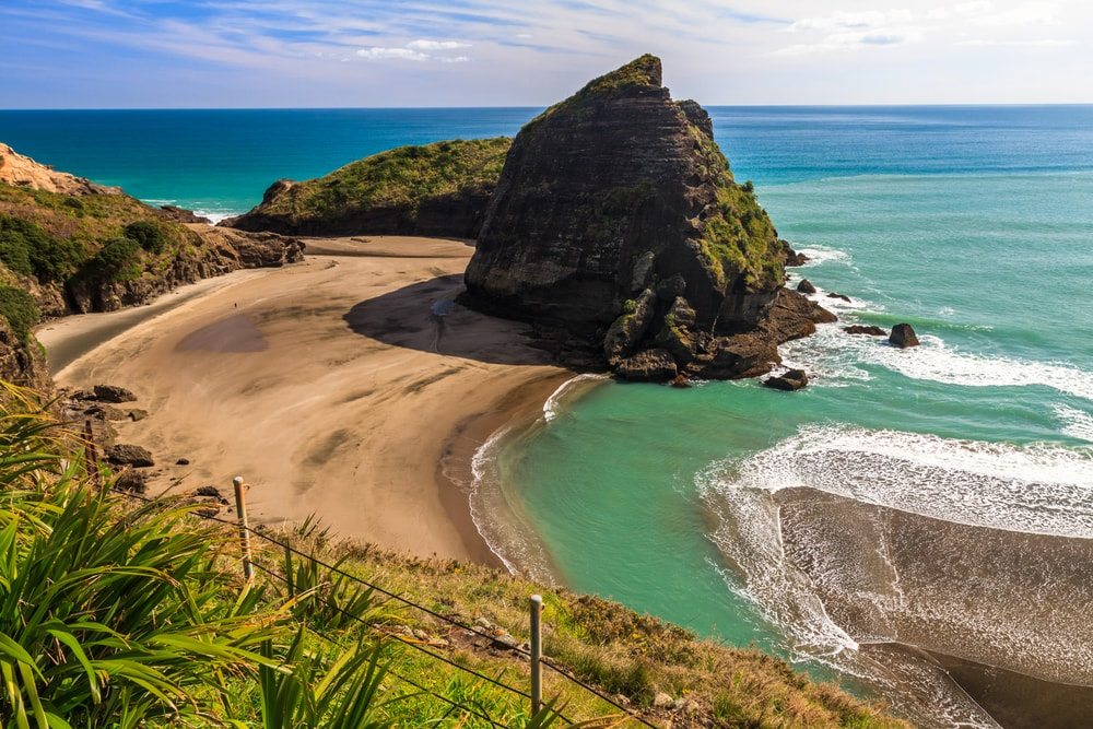 Krásná pláž Nového Zélandu