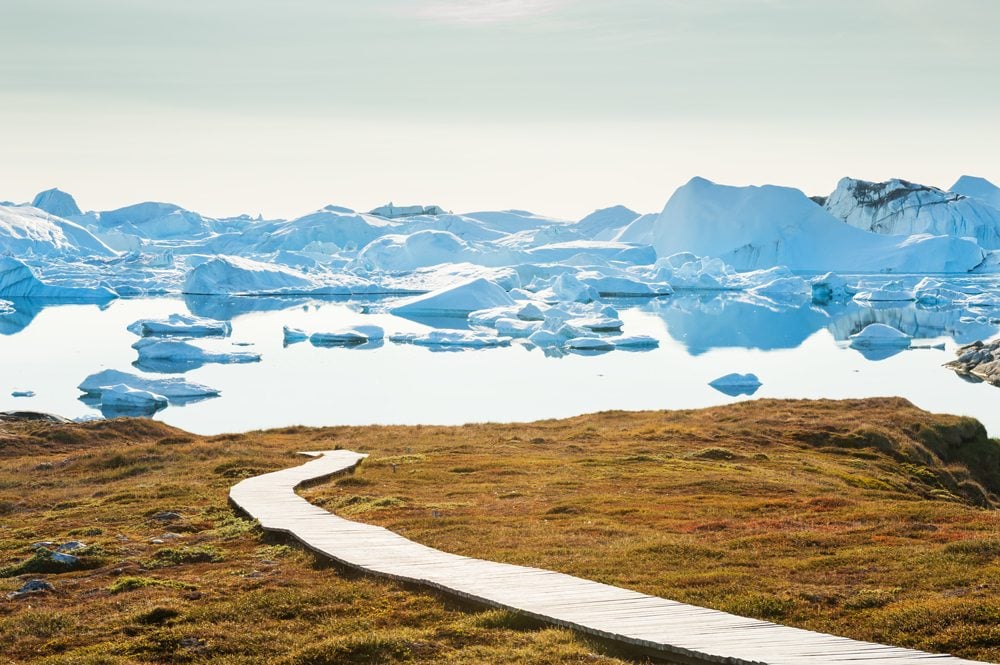 Stezka k ledovcovému fjordu Ilulissat.