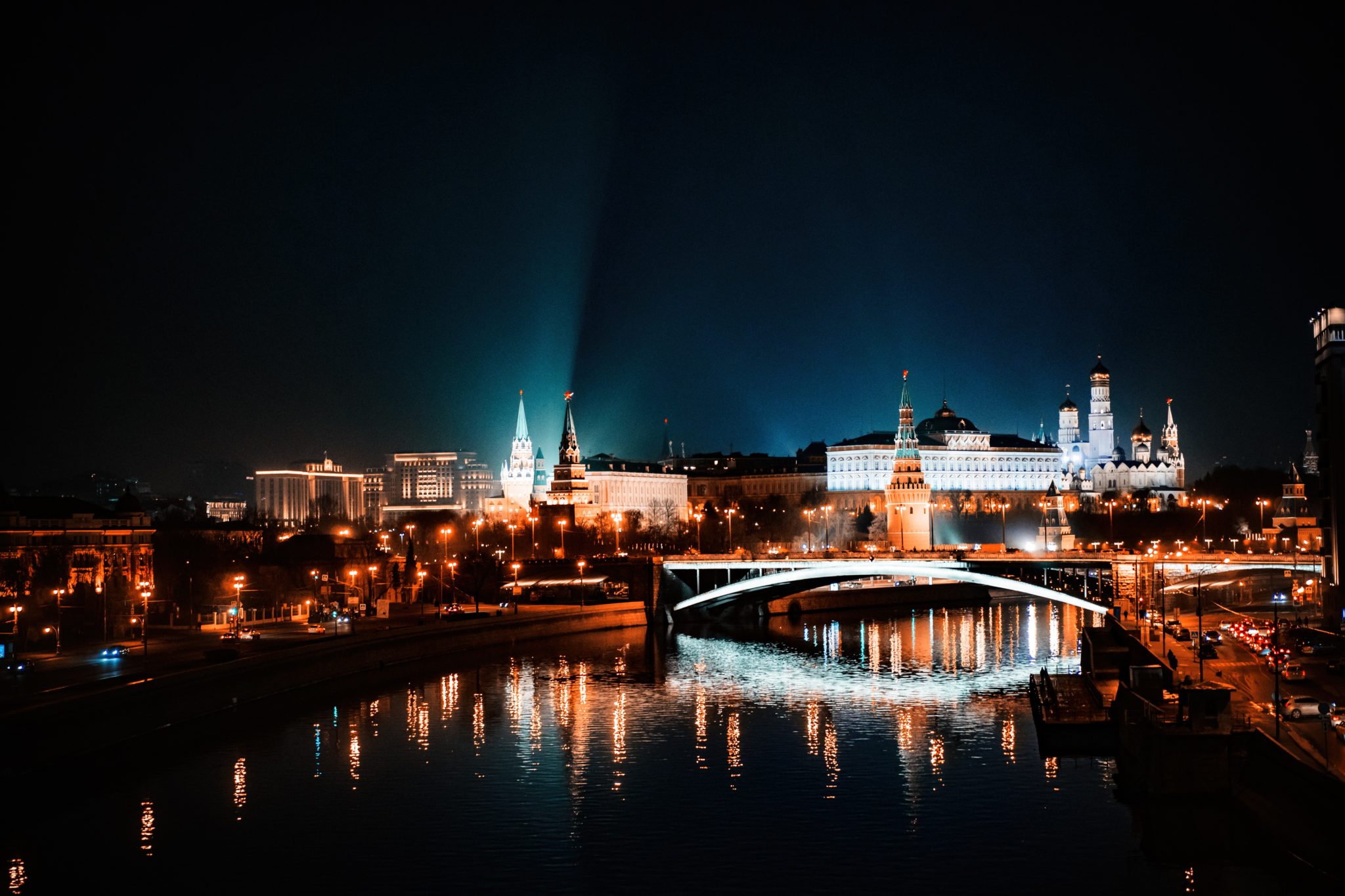 Noční panorama Moskvy