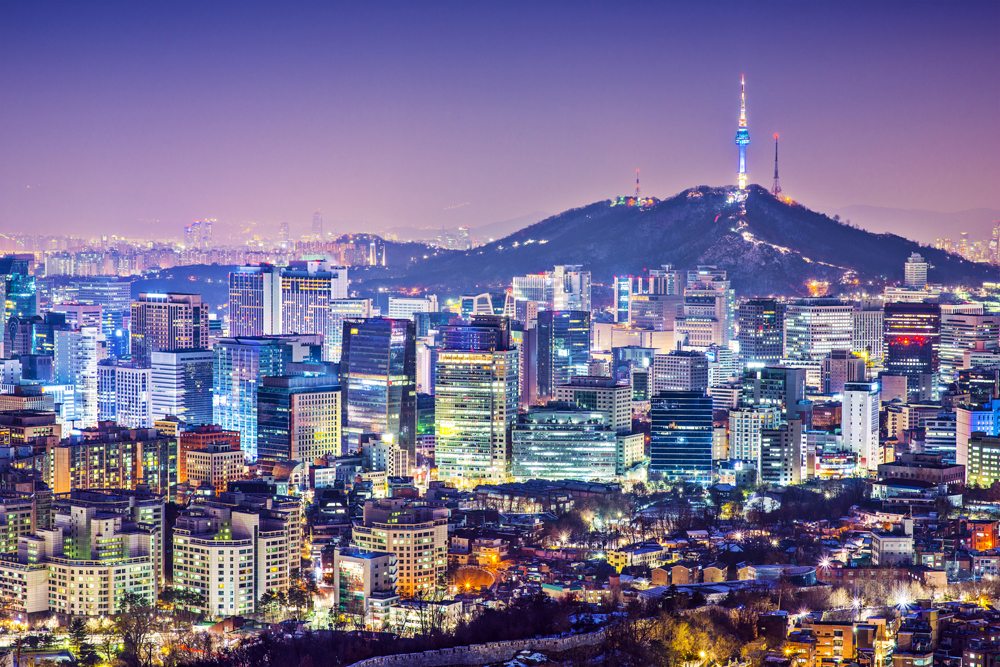 Výhled na Soul, Jižní Korea.