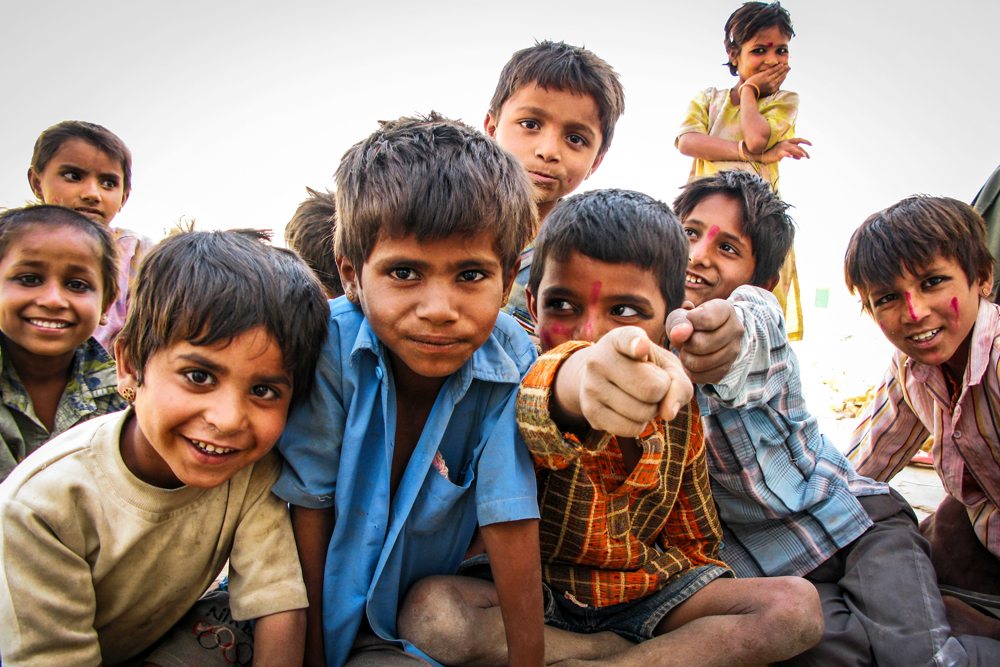 Skupina indických dětí.