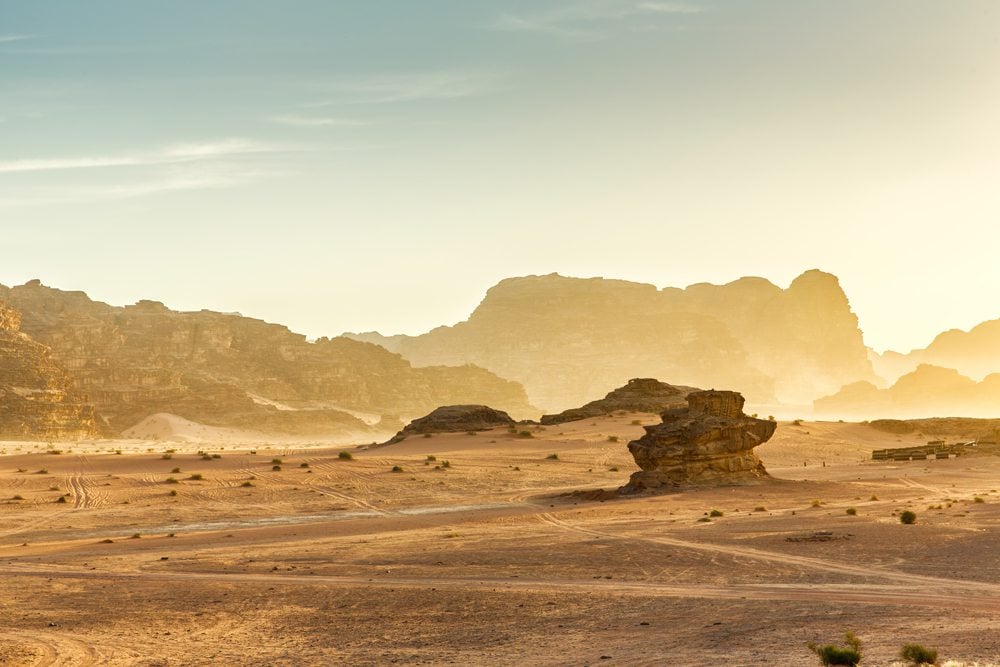 Jordánská poušť Wadi Rum.