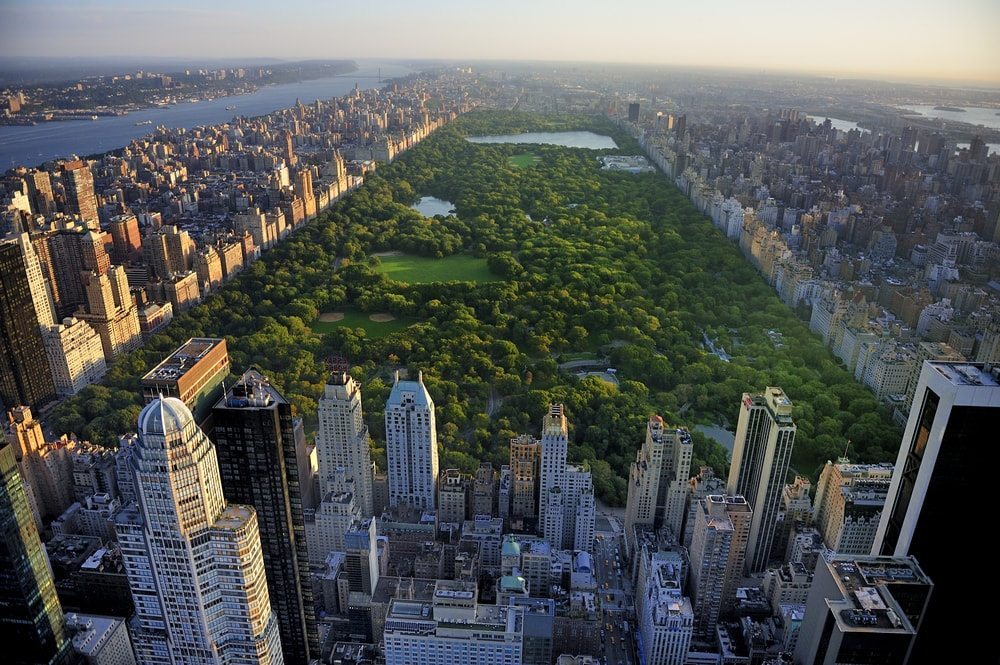 Central Park uprostřed New Yorku.