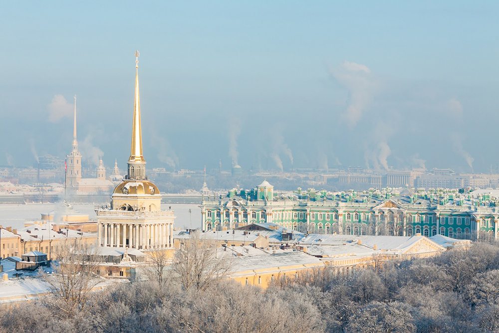 Petrohrad v zimě.