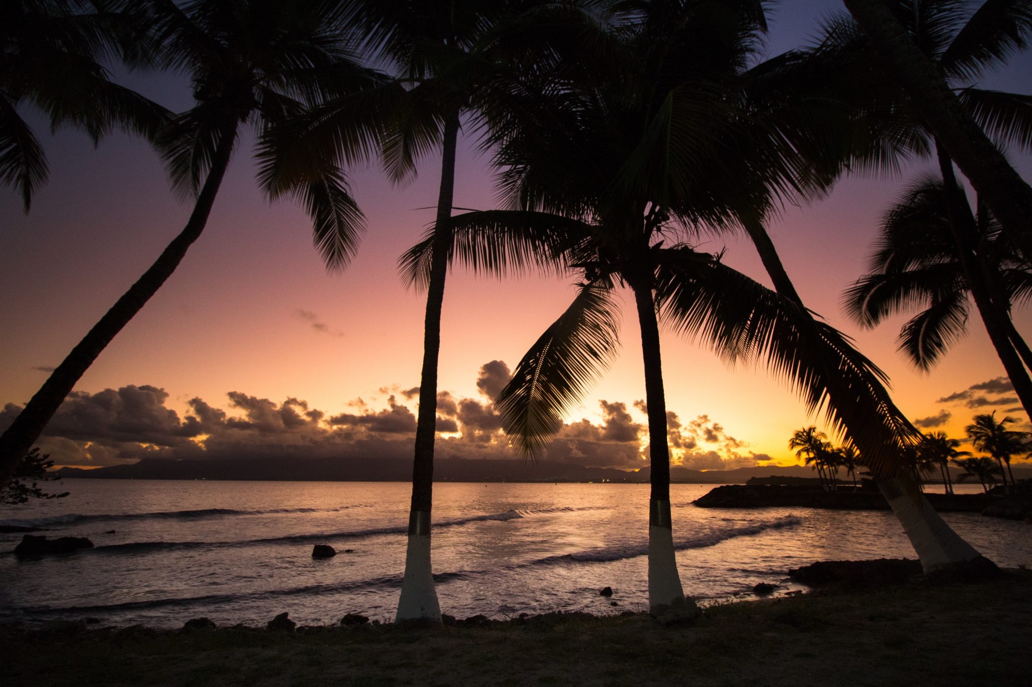 Západ slunce na Guadeloupe