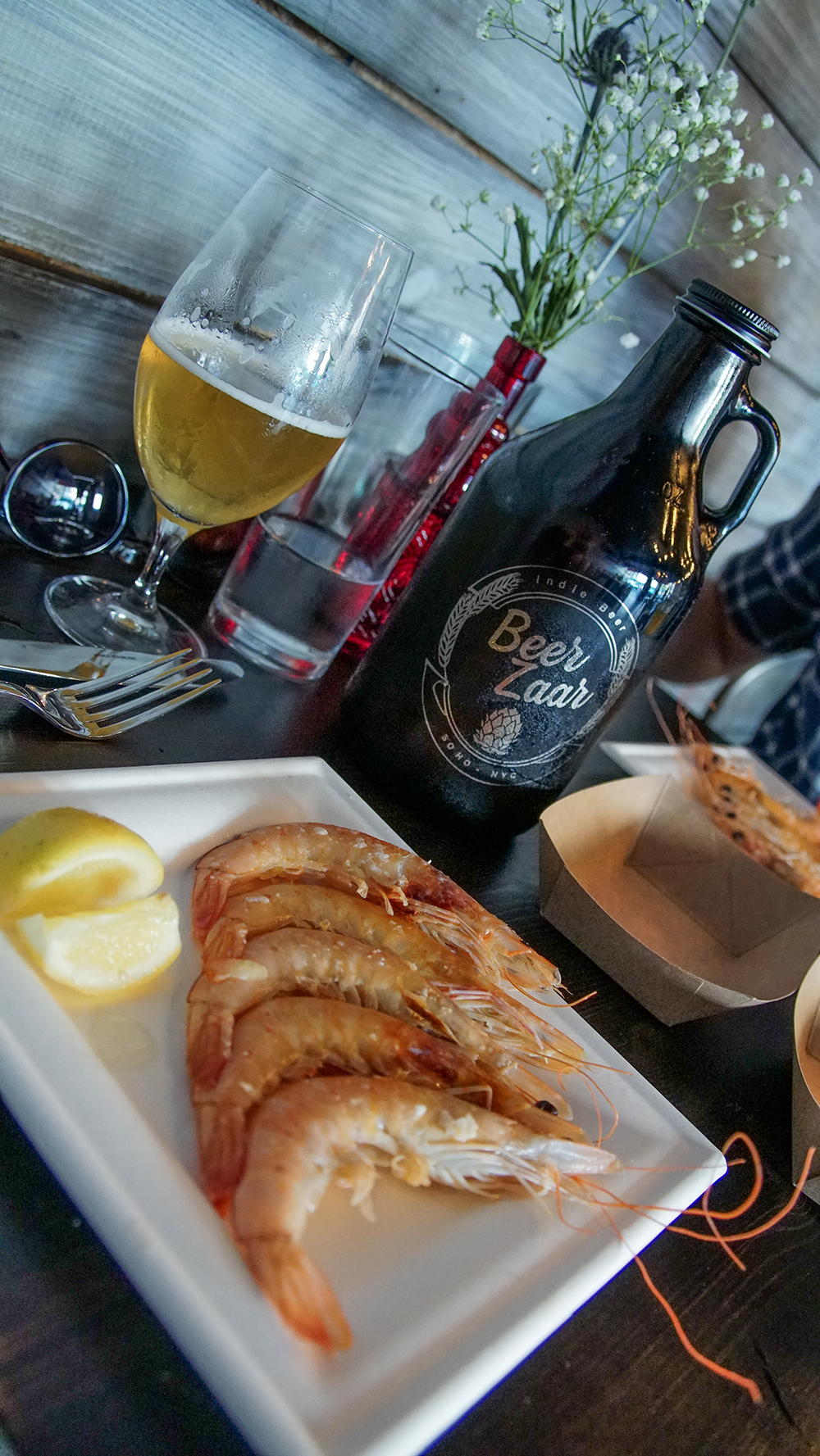 Pivo a krevety v BeerZaar.