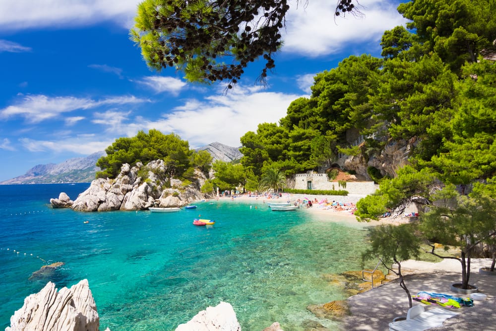 Pláž v Chorvatsku, výhled