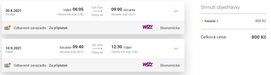 Letenka Wizz Air Alicante