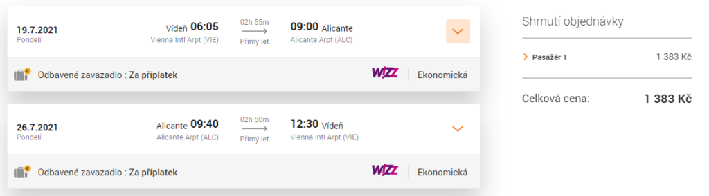 Letenka Wizz Air Alicante
