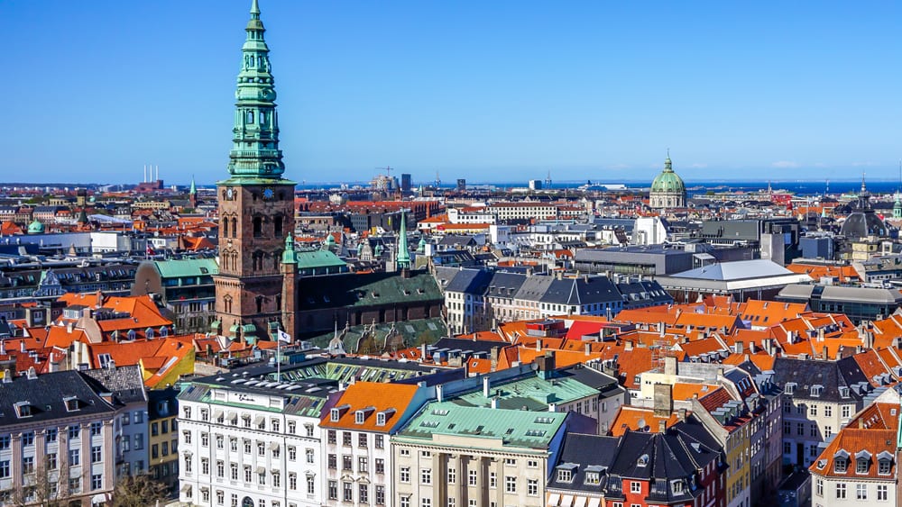 Panorama města Kodaň v Dánsku