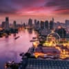Západ slunce v Bangkoku v Thajsku