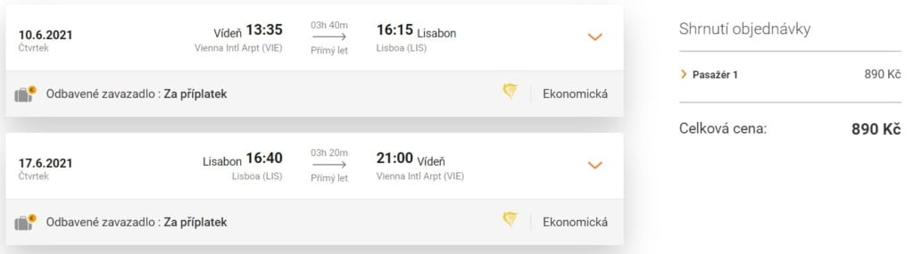 Akční termín do Lisabonu z Vídně, levná letenka Ryanair