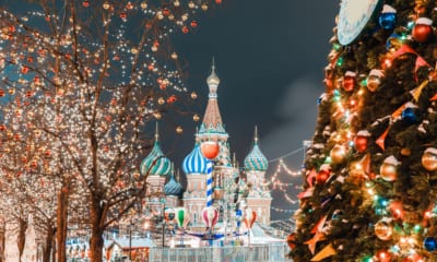 Moskva vyzdobená na tradiční ruské Vánoce