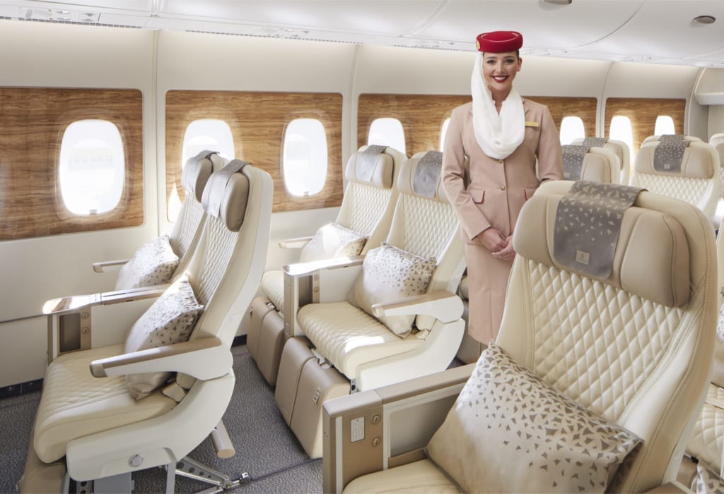 Emirates Economy premium pohodlí