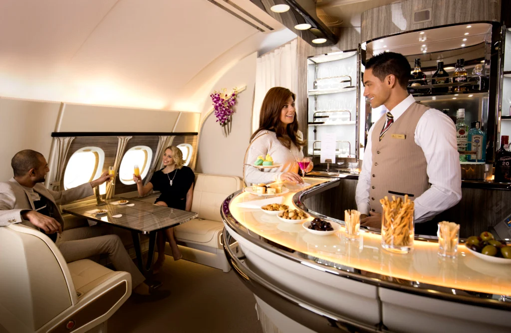 Emirates bussiness class bar