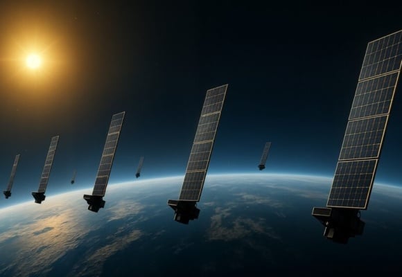 Illustration,Concept,Of,A,Fleet,Of,Internet,Starlink,Satellites,In Lufthansa Group přidá Starlink do letadel: internet na palubě bude jako doma