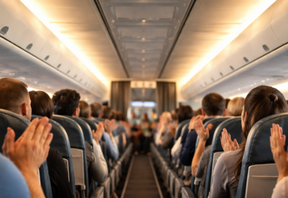 be1504af-0411-4db3-87b9-11509d77fdd0-1160x560 Letecké společnosti zřejmě zavedou nový poplatek: 3 € (cca 75 Kč) za tleskání po přistání, business třída tleská zdarma.